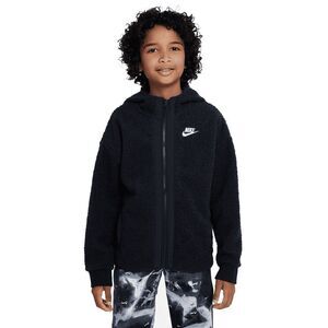 LARGE Kids Nike Club Zip Hoodie – ‘Black/White’ DV3063-010